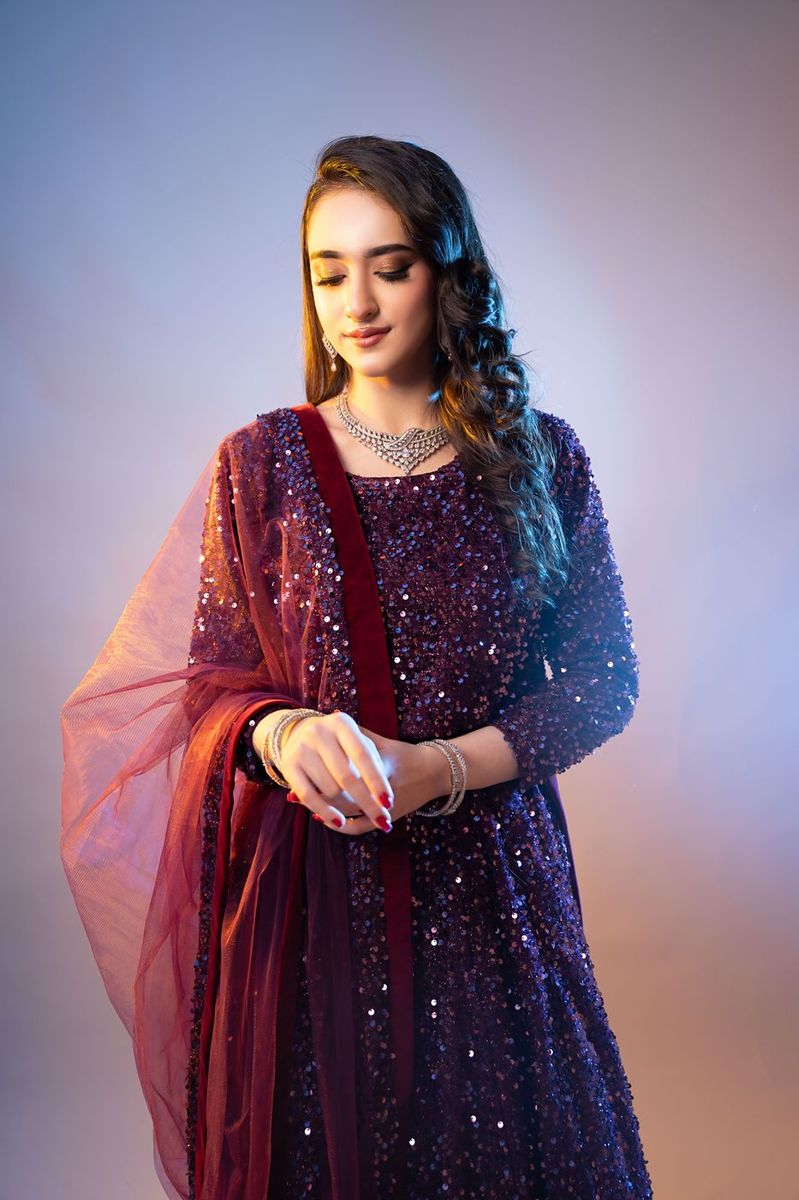 Glam session in a sequin gown
