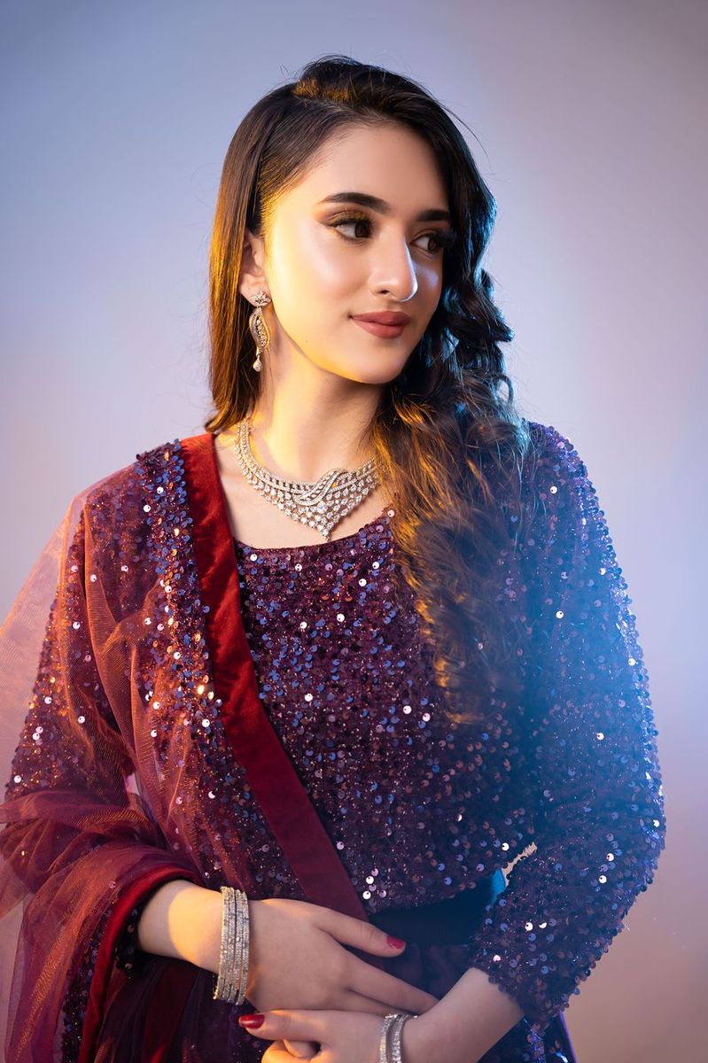 Glam session in a sequin gown