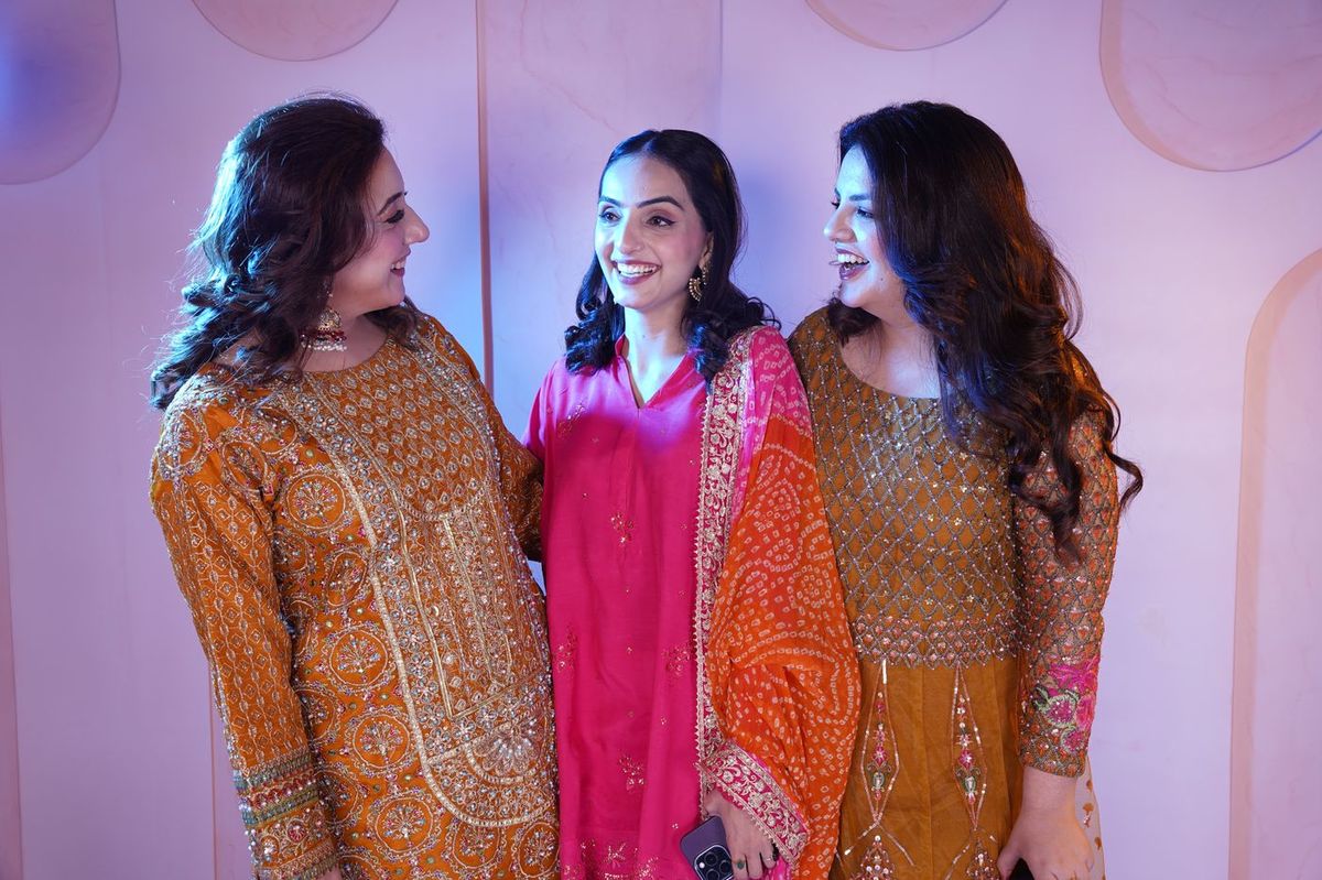 Guests dressed for a mehndi